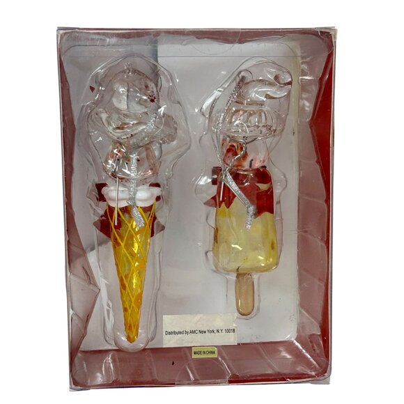 Christmas Ornaments -‎ Set Of 2 Snowman on Ice Cream Cone & Popsicle - Picture 3 of 7